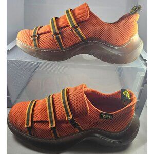 Tracer  Women's Orange Mesh Velcro Strap Sneakers Size 7 Made In Italy